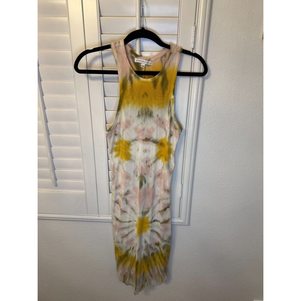 Young Fabulous & Broke Robbie Ribbed Tie Dye Tank Dress Midi